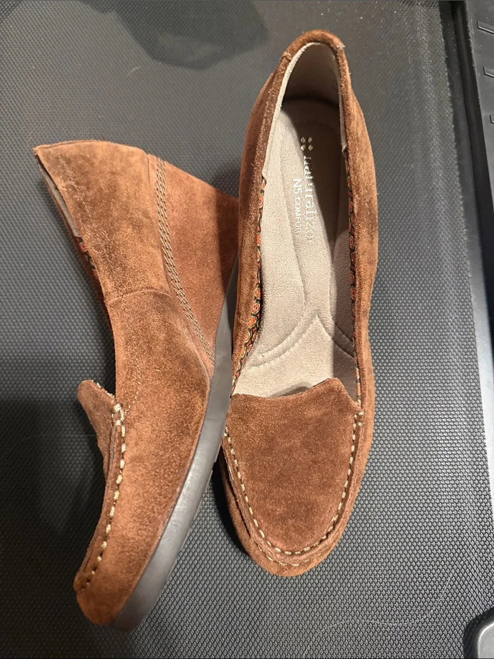 Naturalizer Brown Suede Women's Loafers - Slip-On Flats